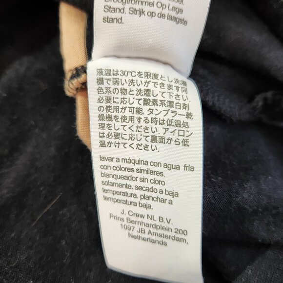 J. Crew Black & Beige Striped Midi Dress Short Sleeve Cotton Womens Size M - Picture 15 of 16